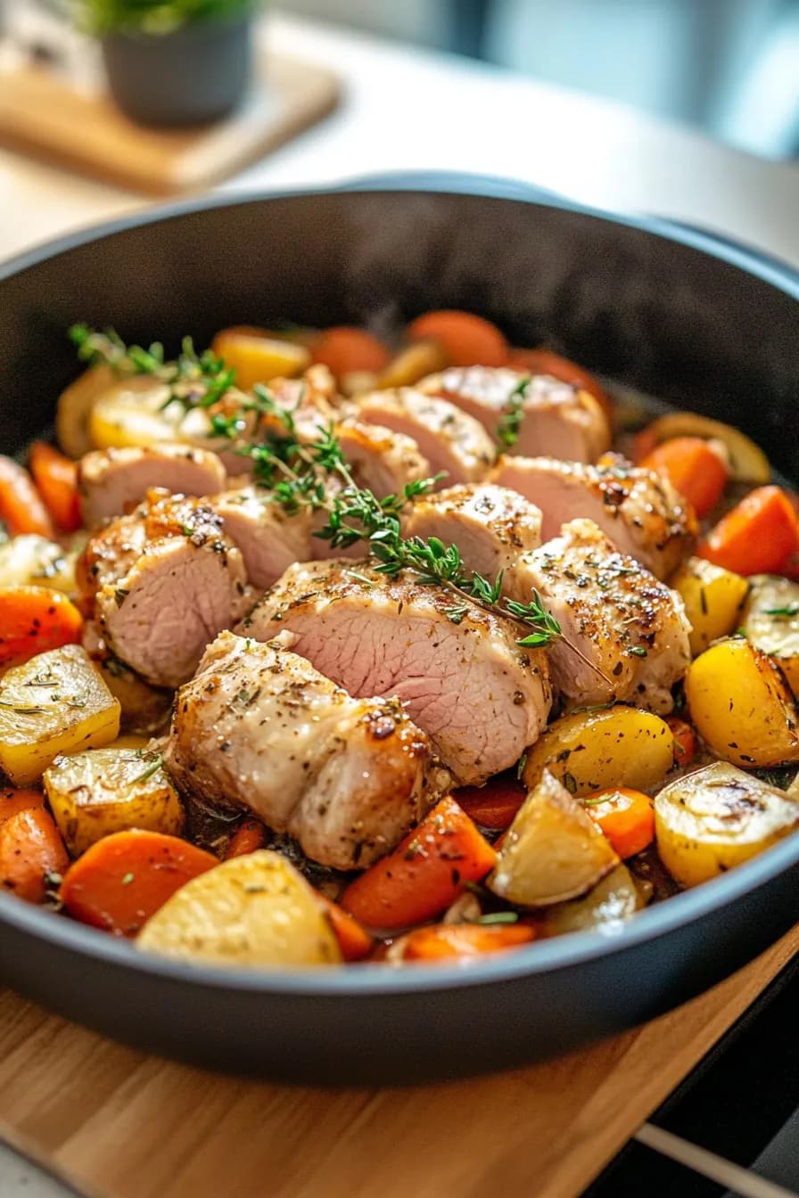 Succulent One Pot Pork Tenderloin with Seasonal Vegetables card