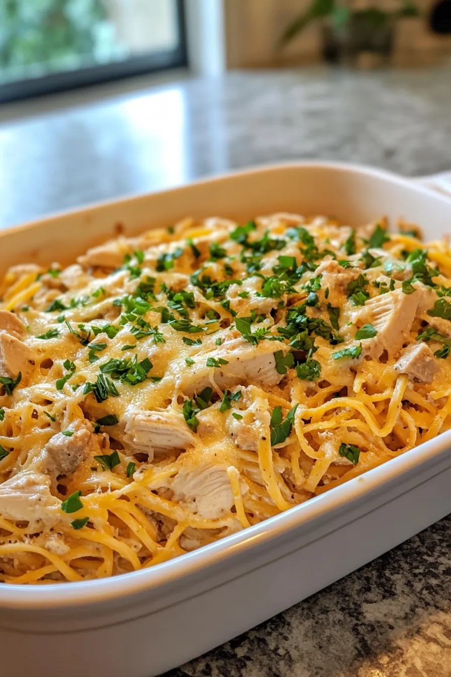 Creamy one-pot turkey tetrazzini with mushrooms and golden breadcrumbs.
