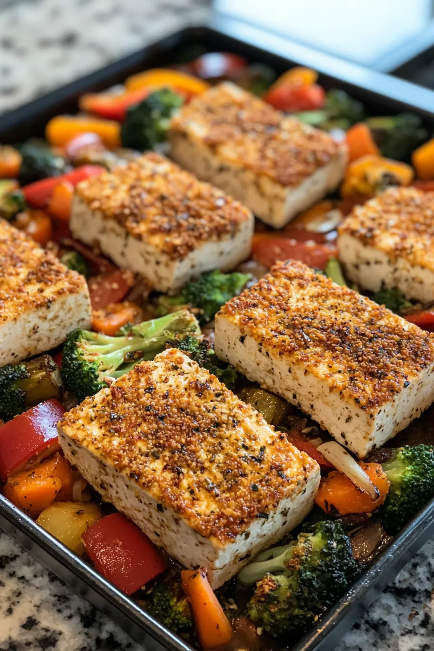 Savory Herb-Crusted Tofu with Seasonal Vegetables card