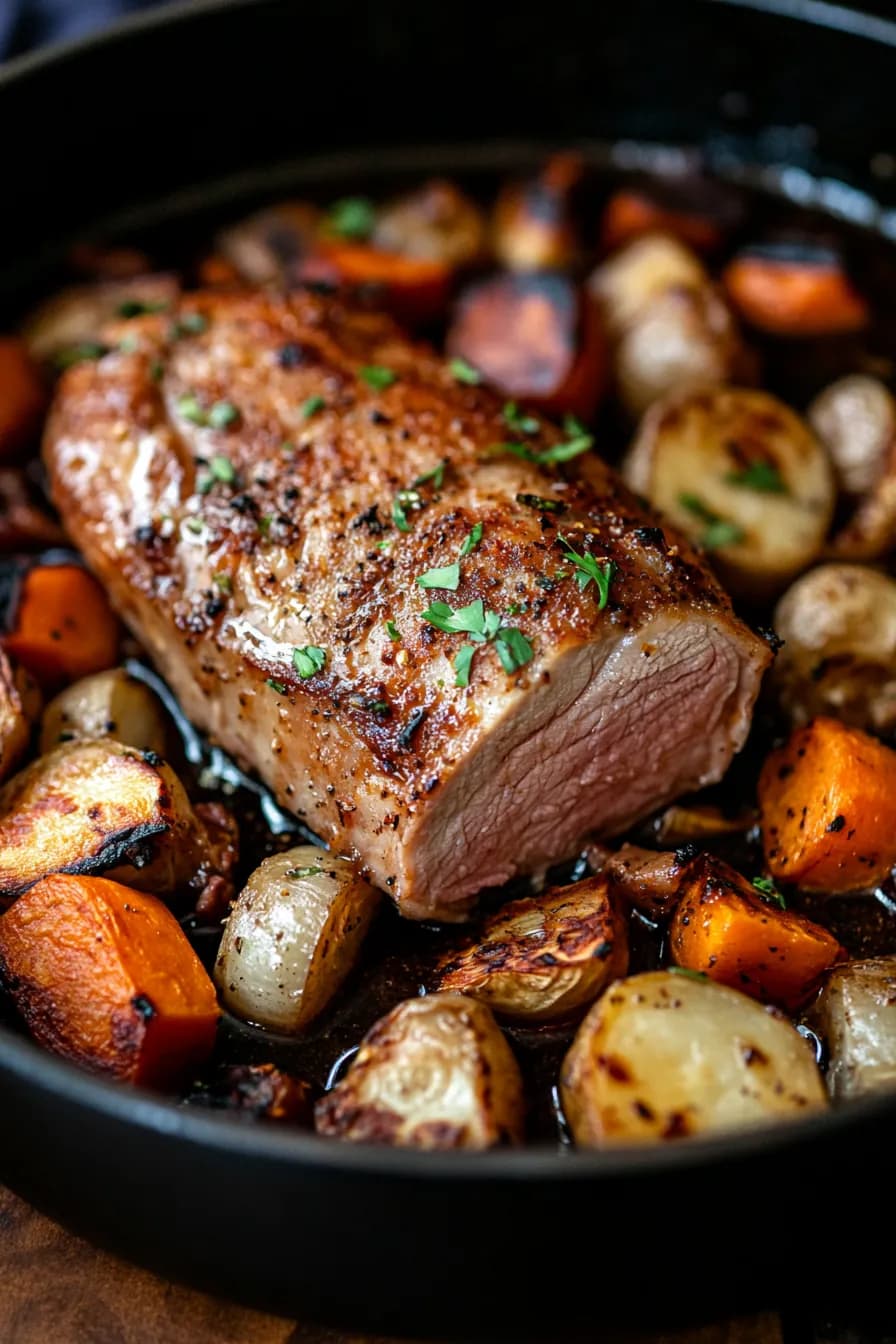 Tender One Pot Pork Tenderloin with Seasonal Vegetables card