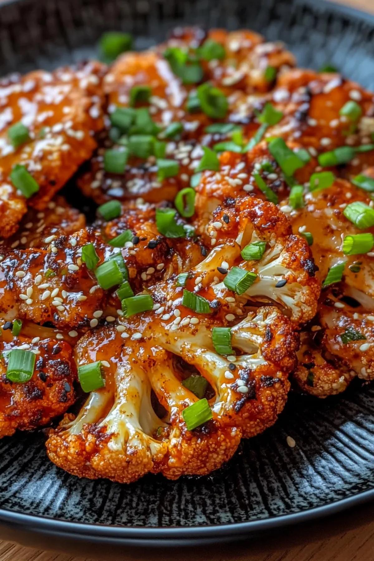 Gochujang-Glazed Cauliflower Steaks with a Gluten-Free Twist