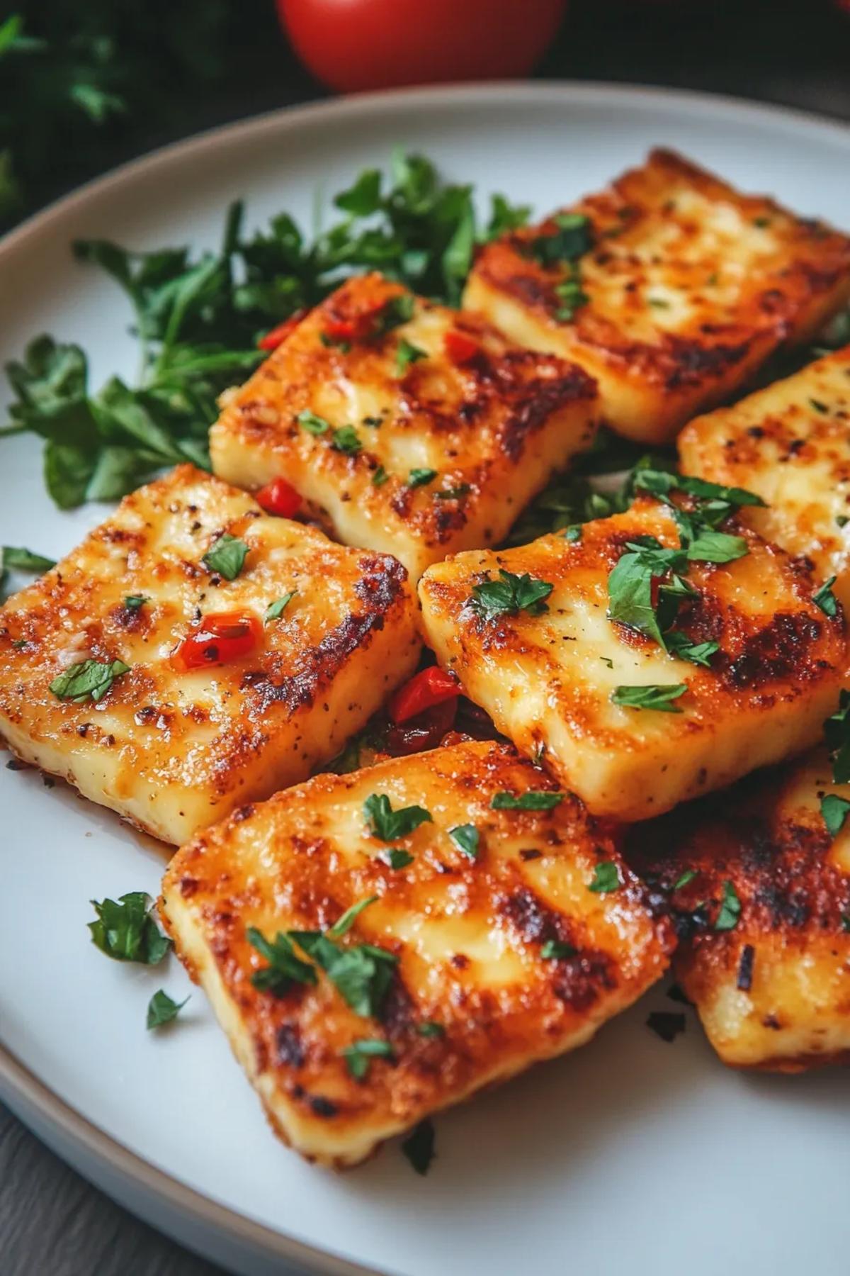 Golden Air Fryer Halloumi Cheese Delight