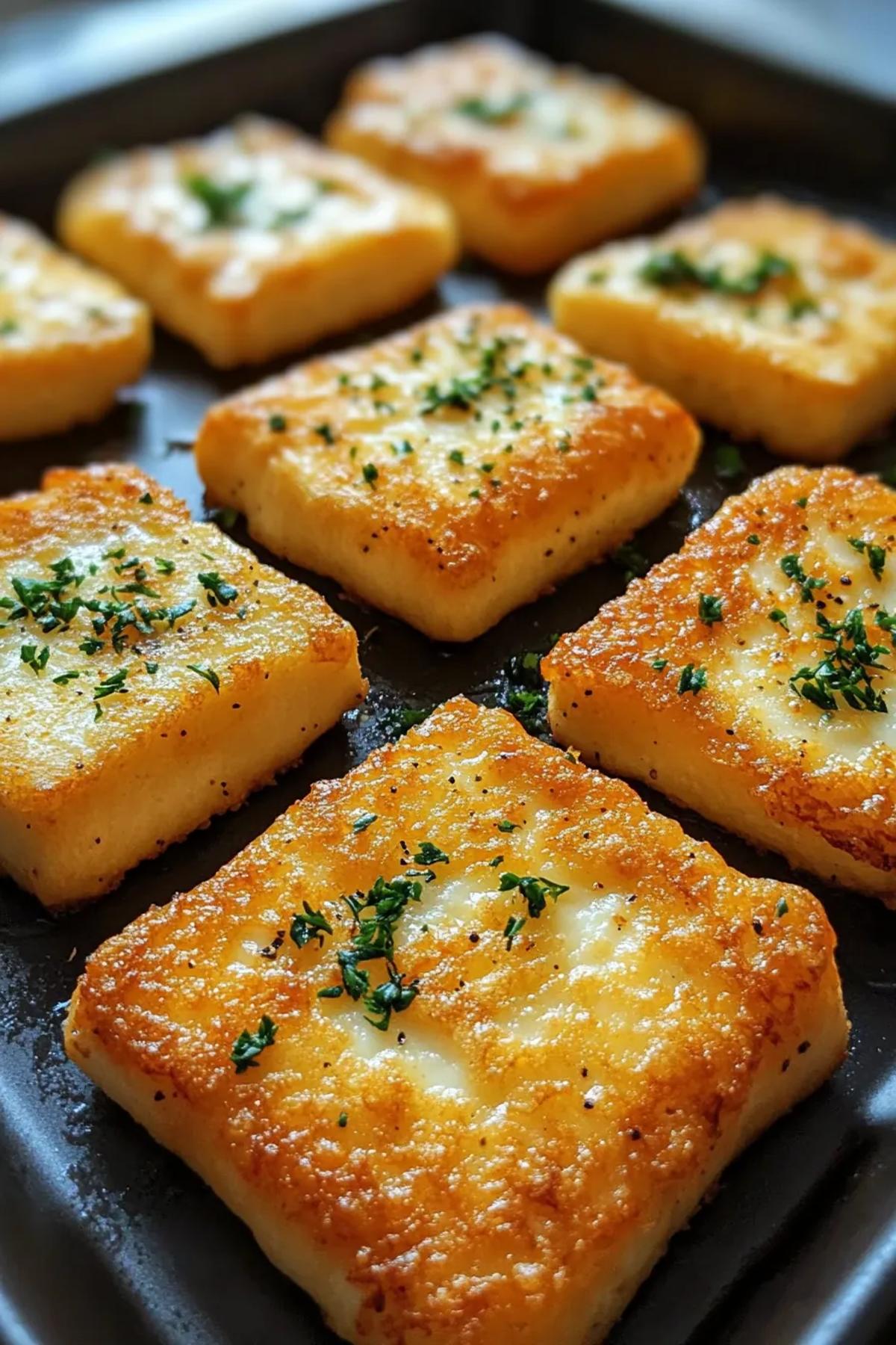 Golden Fried Halloumi Appetizer with Herb Infusion