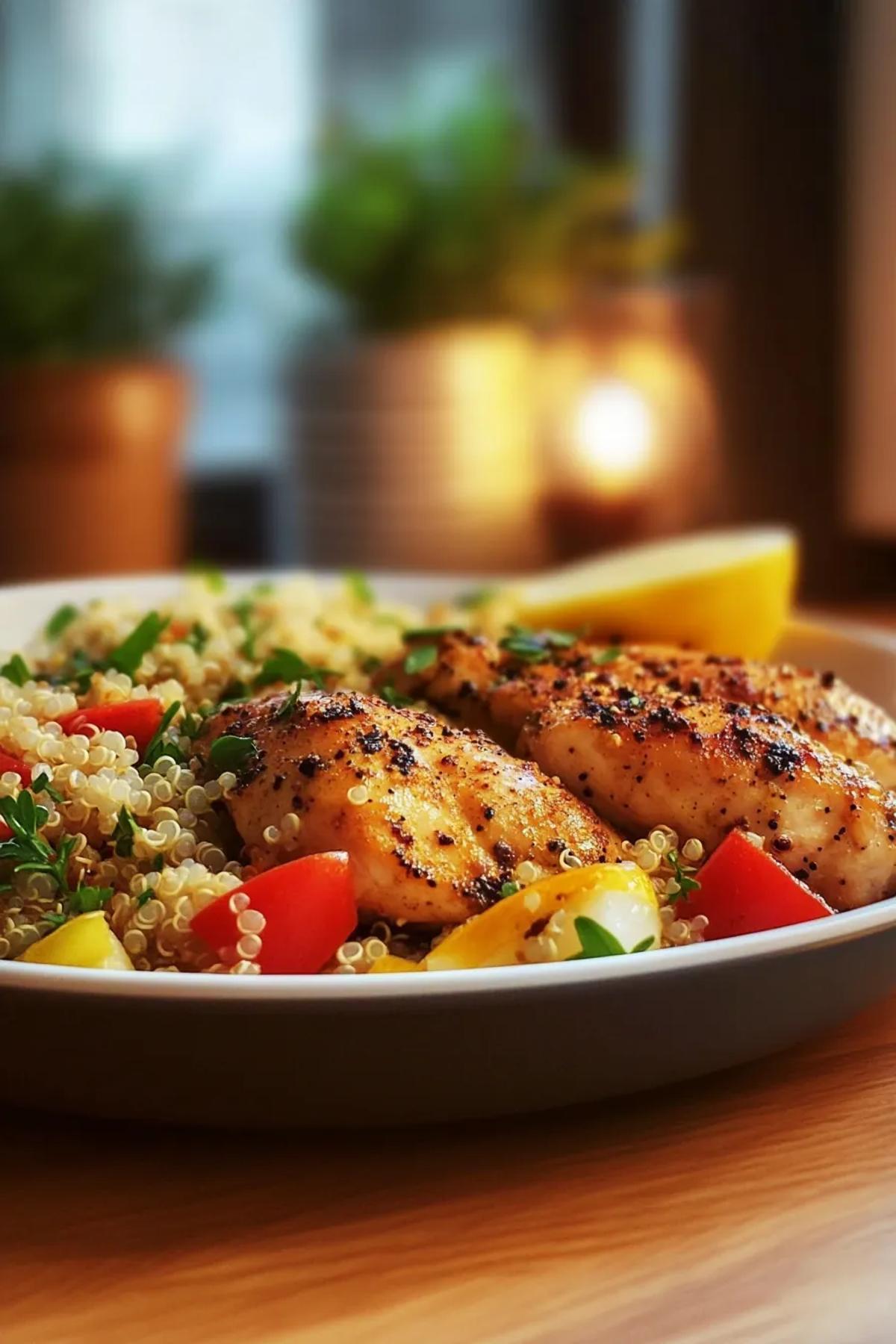 Herb-Infused Lemon Chicken with Quinoa Salad