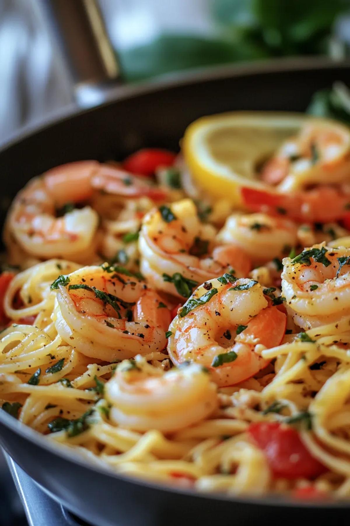 One-Pot Lemon Basil Shrimp Pasta
