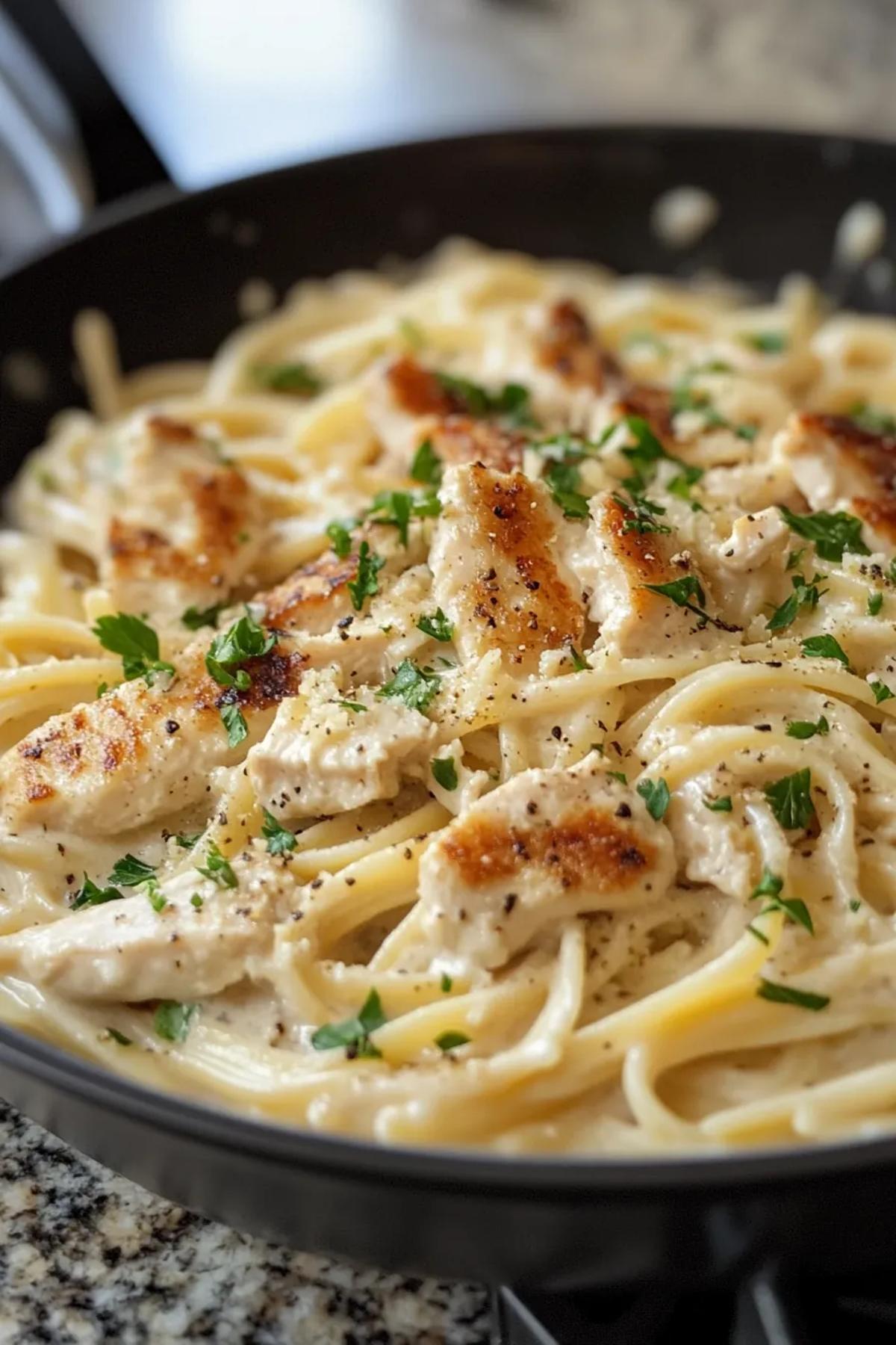 Quick and Savory Chicken Alfredo Pasta