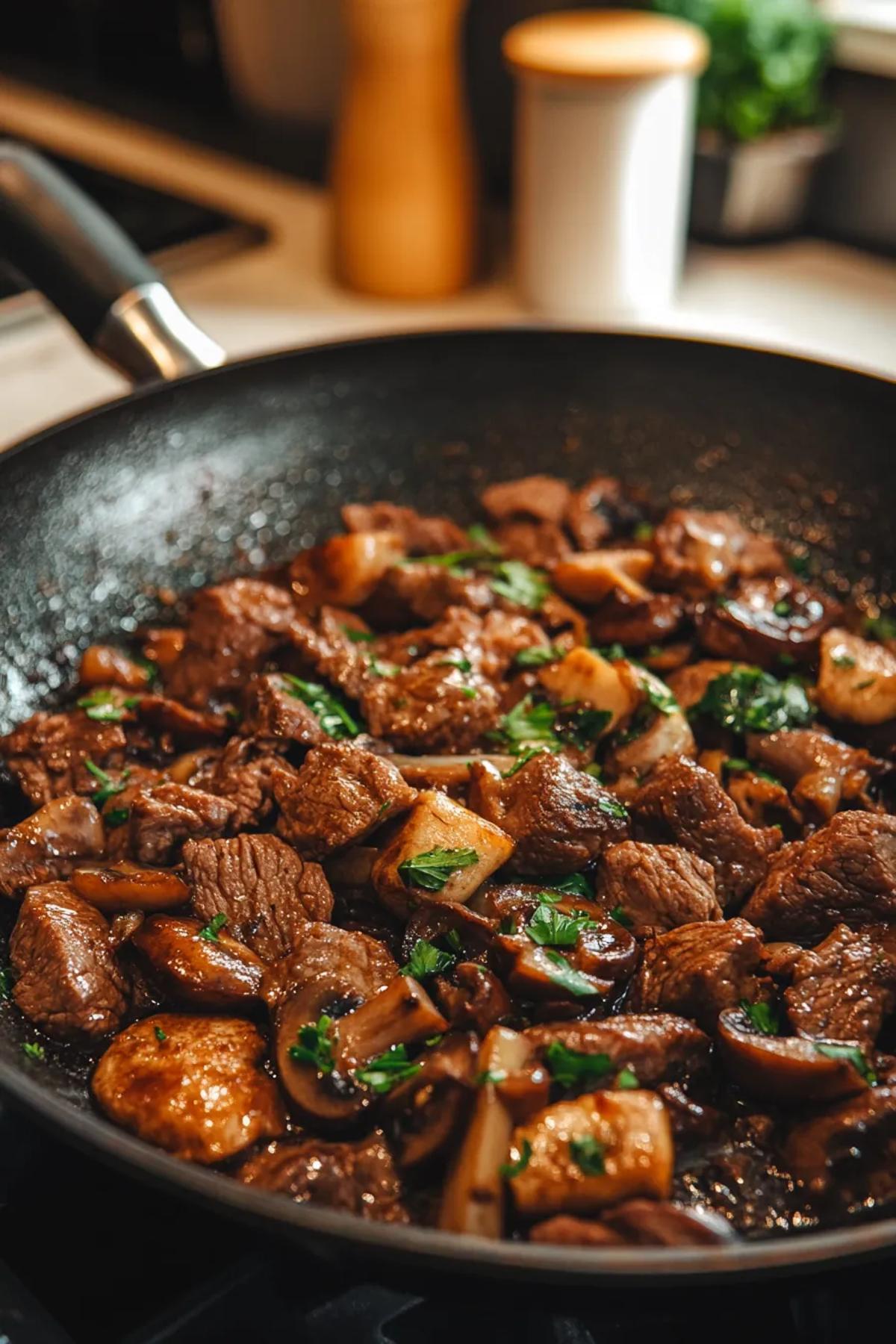 Savory Beef and Wild Mushroom Skillet