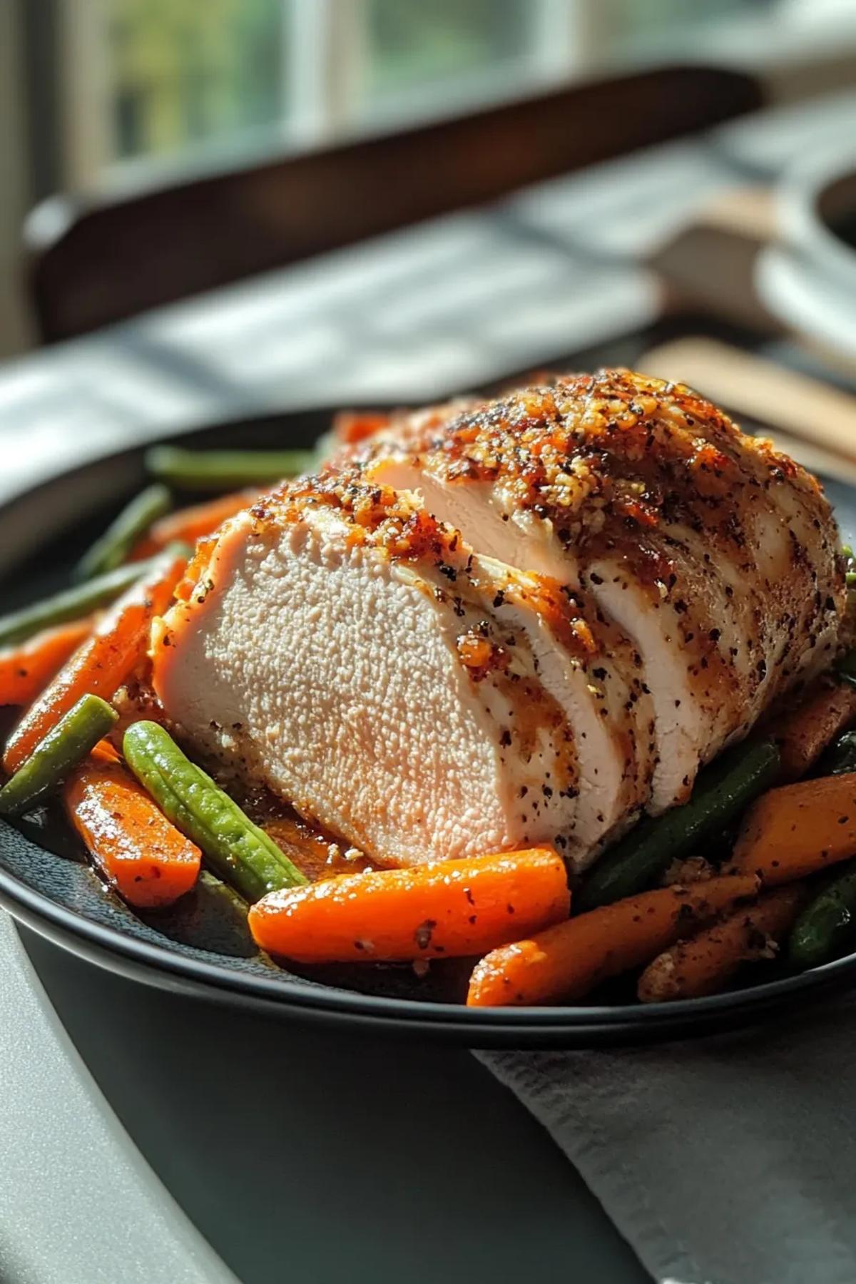 A vibrant bowl of sun‑kissed turkey and veggie medley, featuring golden‑brown ground turkey, bright orange carrots, deep green broccoli, and a sprinkle of fresh herbs, all plated on a rustic white dish for a wholesome gluten free ground turkey recipes healthy feast card